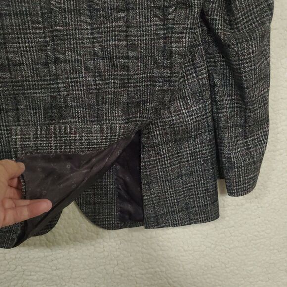 VTG Joseph Abboud Hamilton Soft Coat Blazer Jacket  42 R Windowpane Sport Coat - Picture 13 of 16
